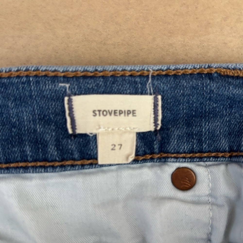 Madewell Stovepipe Jeans in Harsdale Wash Slim Stretch High Rise Denim 27 - Picture 12 of 15